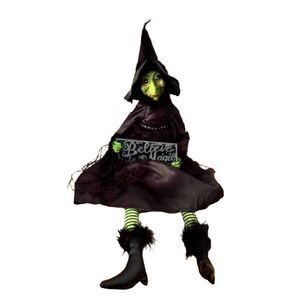 Witch 22' Posable Weight Bottom Shelf Sitter Halloween "Believe In The Magic"
